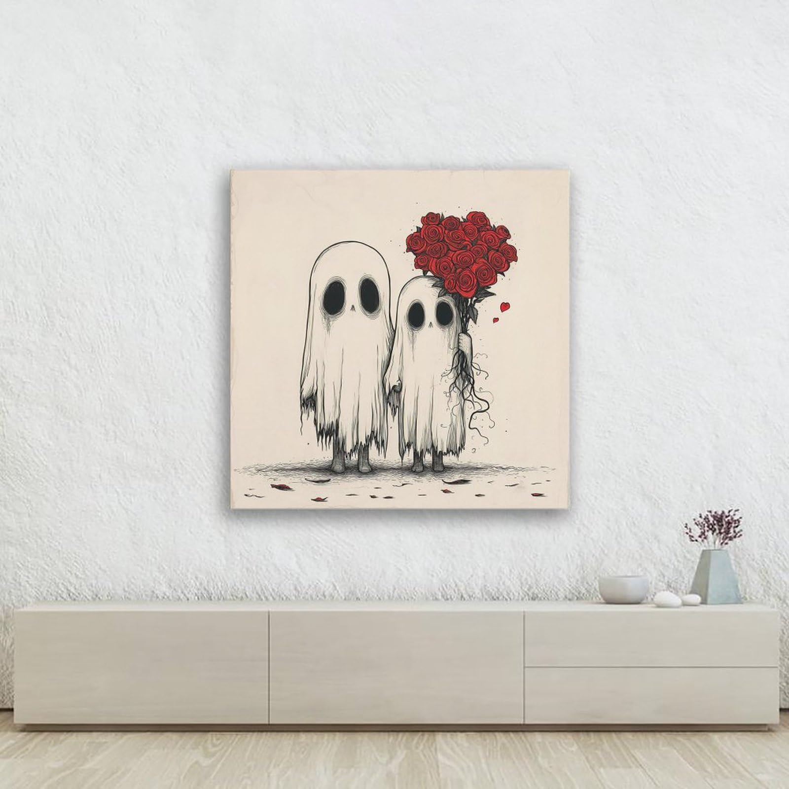 Amazon.com: 2 Sad Ghosts Holding Hands Canvas Painting Wall Art
